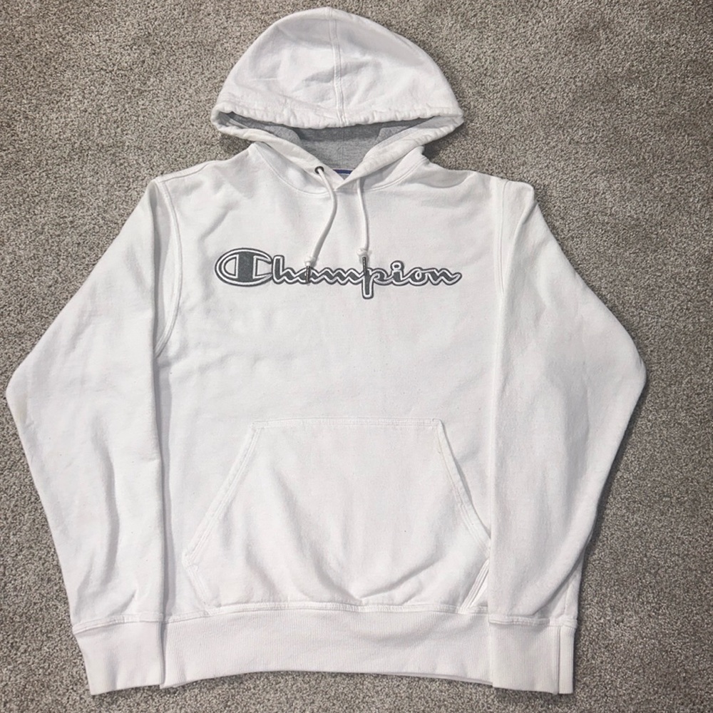 Small Champion Hoodie, White and grey